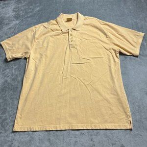 Woolrich Shirt Men's Large Yellow Short Sleeve Cotton Basic Polo